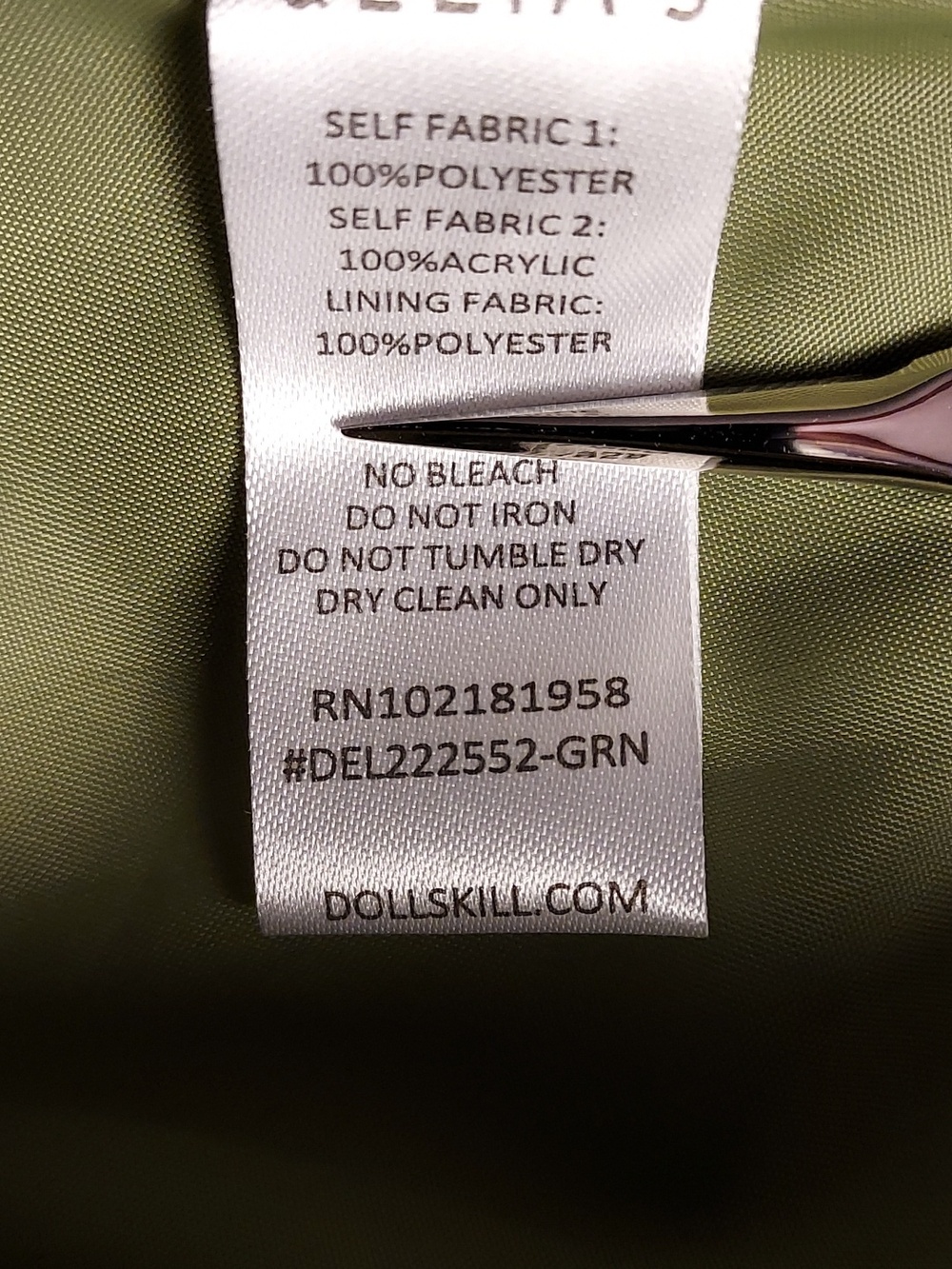 Dolls Kill dELiA*s NWT Retro Mod Green Corduroy Faux Fur Trim Penny Lane Coat XL - Picture 7 of 7